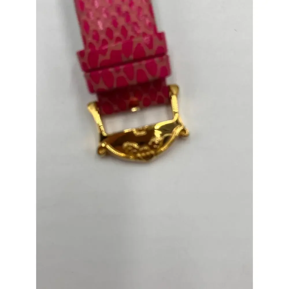 Betsey Johnson Pink‎ Band Gold Tone Rhinestone Watch BJ2161 40mm